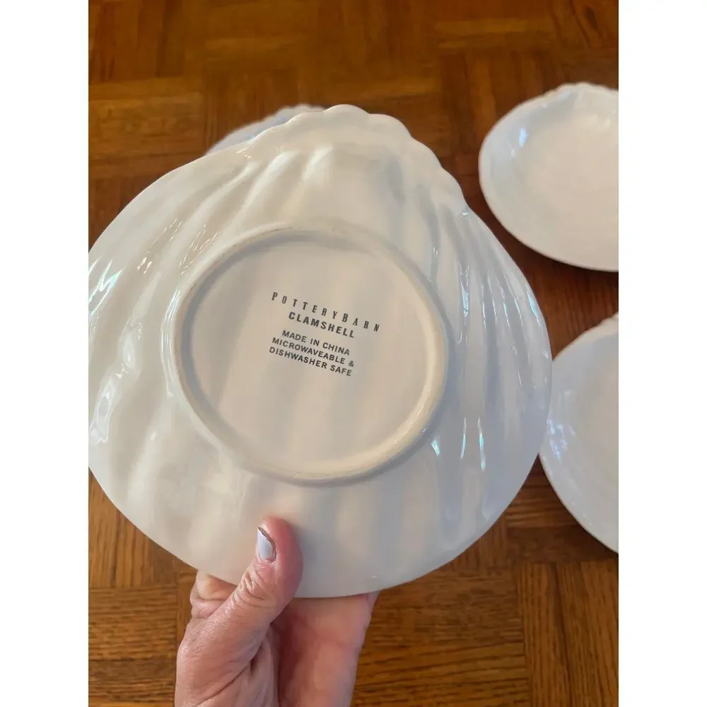 Pottery Barn Clamshell collection China plates set of 4